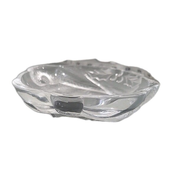 Vintage Mikasa Nova Candy Dish Crystal "Bear Necessities" Teddy Christmas 5.5" - Picture 3 of 5